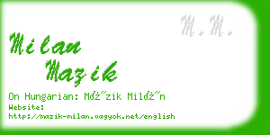 milan mazik business card